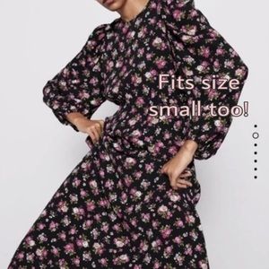 Zara Floral Print Midi Dress
